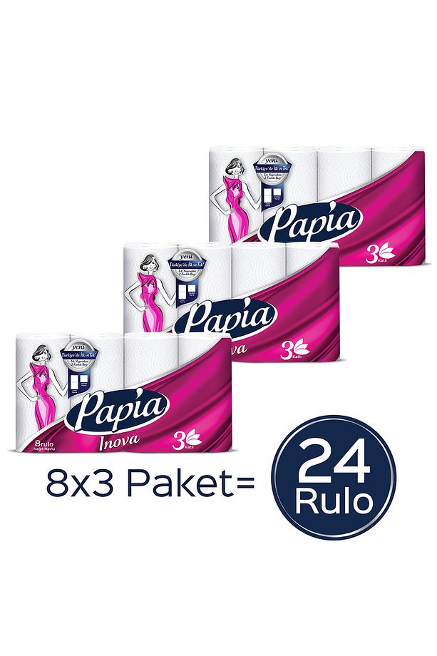 Inova Kağıt Havlu 24 Rulo (8 RULO X 3 PAKET) - 2