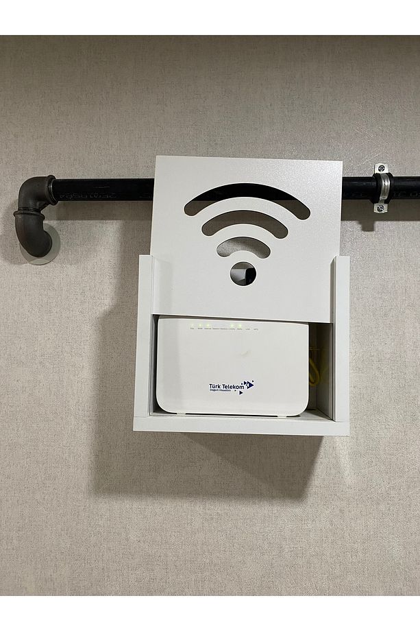Modem Saklama Kutusu Wifi Saklama Kutusu Duvar Düzenleyici Beyaz Renk - 2