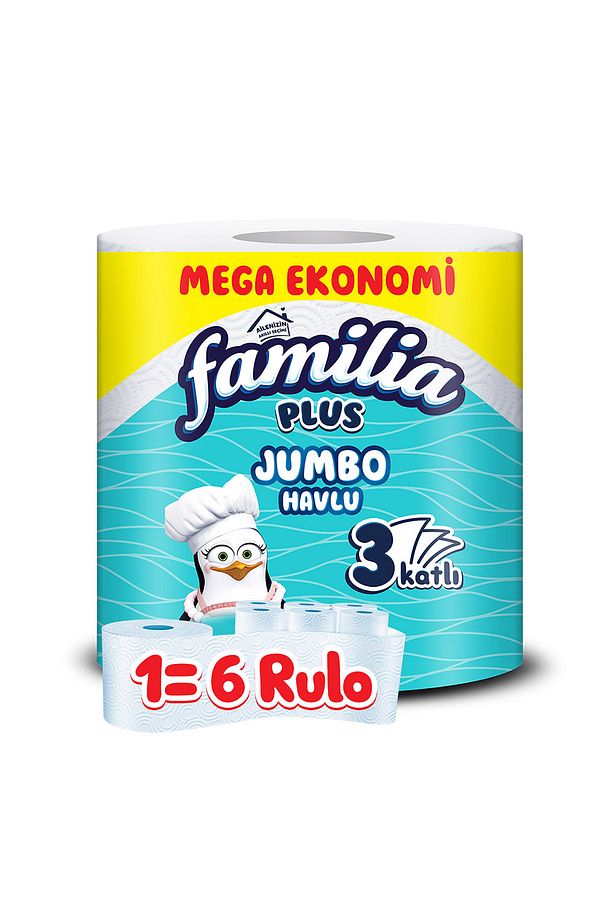 Plus Jumbo Kağıt Havlu 6'lı Dev Rulo (1=6 , 36 RULO) - 1