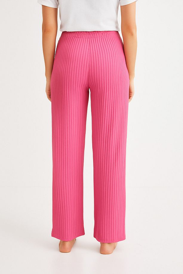 Fitilli Pijama Beli Lastikli Alt Pembe - 1