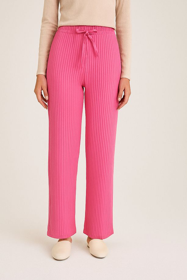 Fitilli Pijama Beli Lastikli Alt Pembe - 2