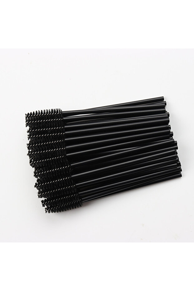 AA127-01 50 قطعة من فرش المكياج فرشاة حواجب كريستالية للاستخدام مرة واحدة بمقبض ماسي وعصا تطبيق الماسكارا