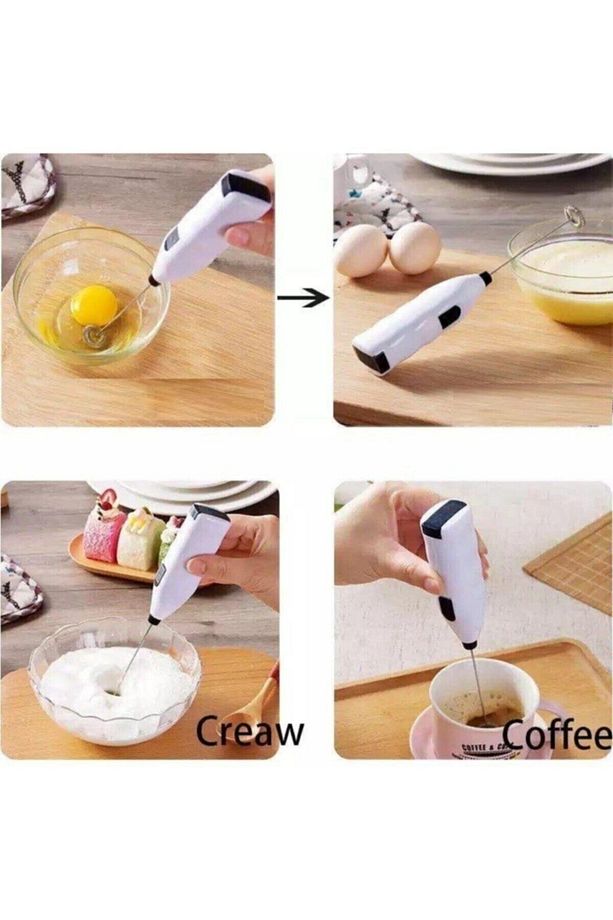 Pilli Mixer Süt Ve Kahve Köpürtücü Çırpıcı, Mini Kahve Yumurta Pilli Çırpıcısı - 6