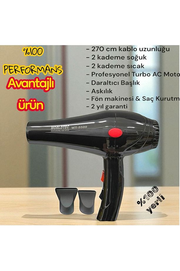 2400 W Turbo Profesyonel Kuaför Fön & Saç Kurutma Makinesi Ac Motor Güçlü Motor - 1