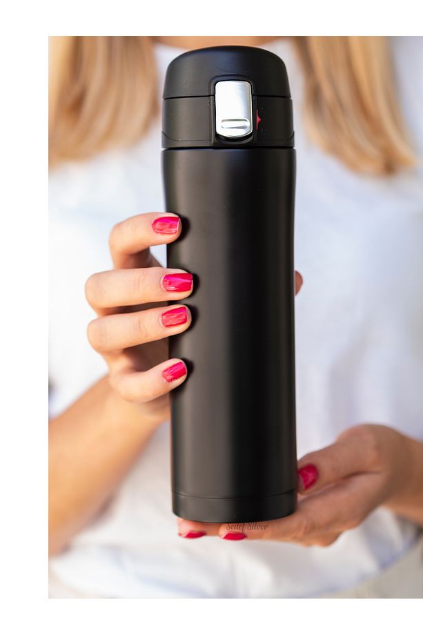 Çelik Termos Bardak 400 ml Kilitli Thermos Mug Kupa Araç Termos Coffee Cup SDF887 Tea Cups - 4