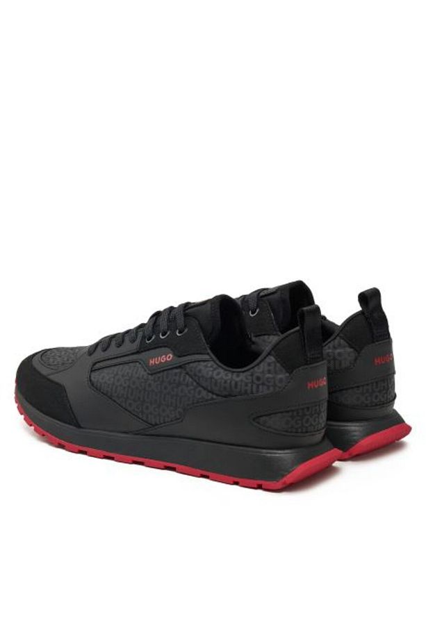 Erkek Rahat Yüksek Taban Monogram Marka Logolu Deri Siyah1 Sneaker 50536205-006 - 3