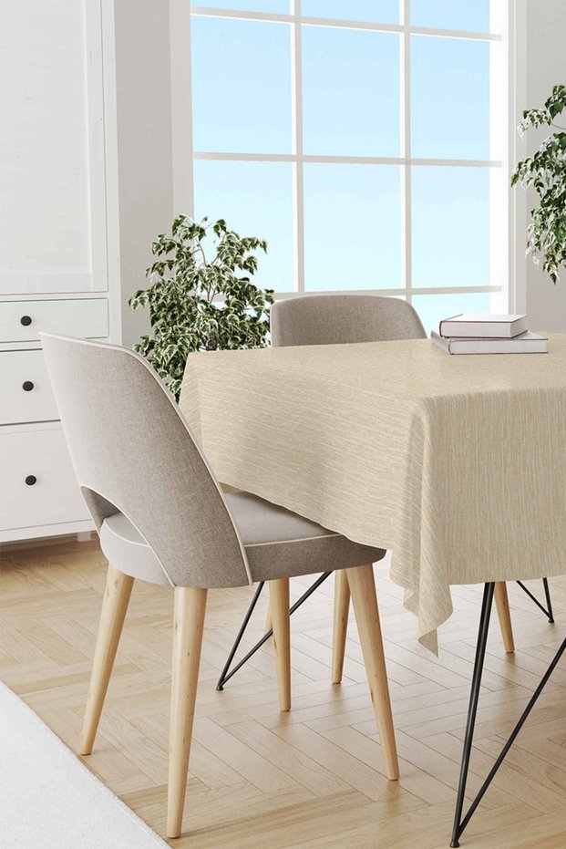 Table Cloth Oilcloth Washable Wipeable Stain Resistant Fabric Look Hygienic Table Cloth