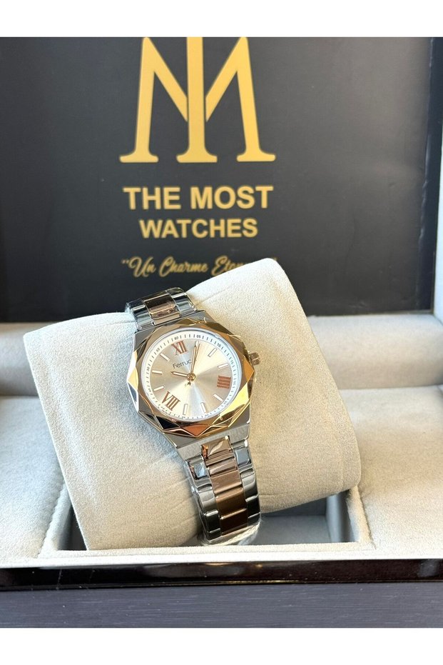 Steel Rose Color Women's Display Wristwatch Model