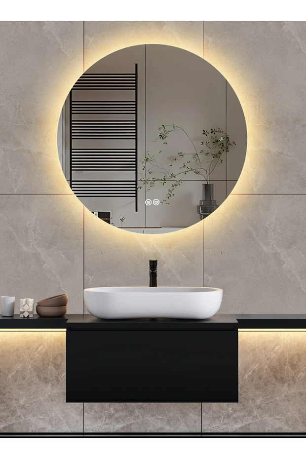 60cm Anti-fog Round Bathroom Mirror With Backlight And Smart Touch Button - 3