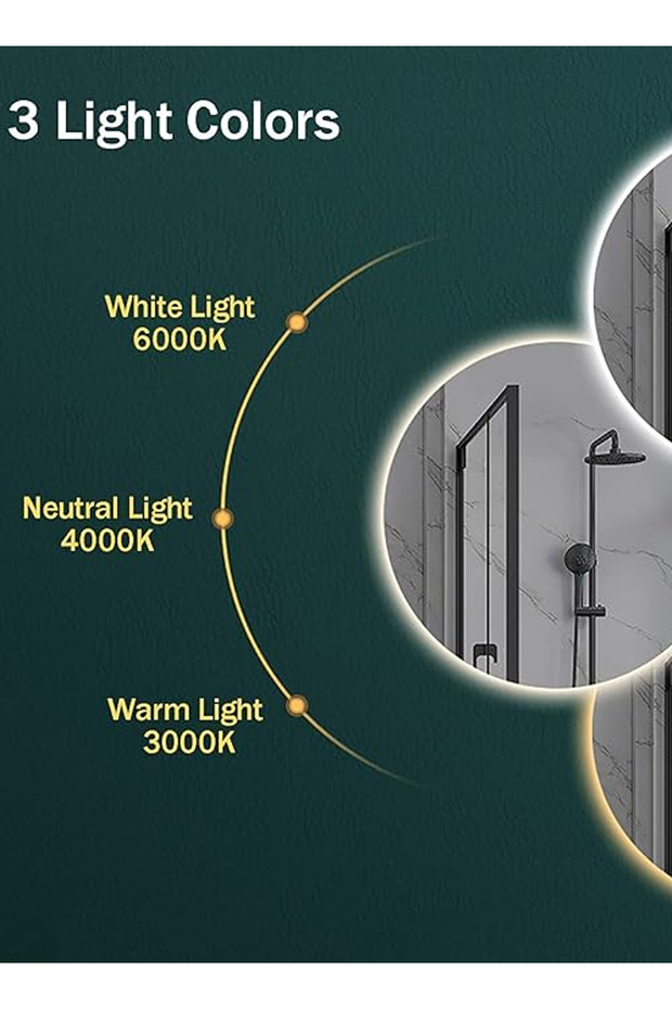 60cm Anti-fog Round Bathroom Mirror With Backlight And Smart Touch Button - 8