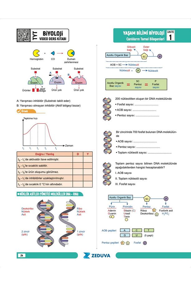 Biosem TYT Biyoloji 1 Kitap 3 Kamp Video Ders Kitabı ve Soru Bankası Seti - 4
