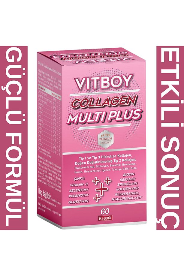 Hidrolize Kolajen Multi Plus Tip 1,2,3 Prebiyotik,bromelain,glutatyon,seramid,çinko,biotin 60 Kapsül - 6