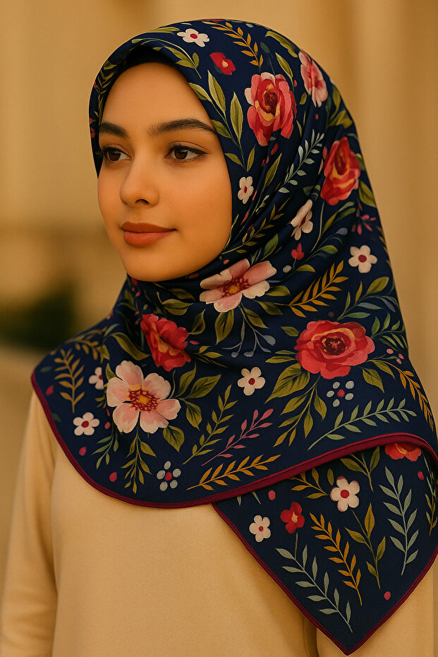 وشاح نسائي مصنوع من الحرير بنسبة 100%