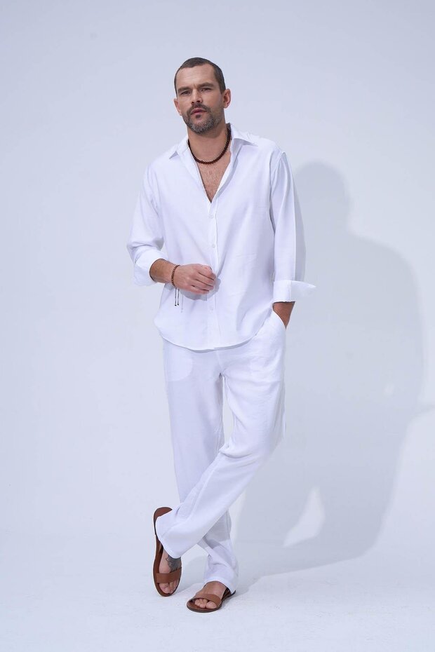 Bello Jogger Pantolon Beyaz - 1