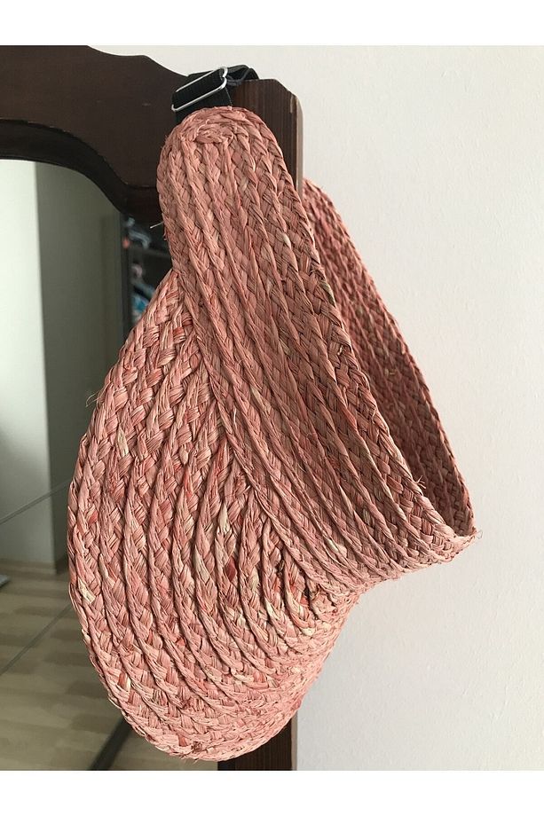 Kadın Rafya Vizör Şapka Hasır Rattan Vizör Şapka Sperlik - 1