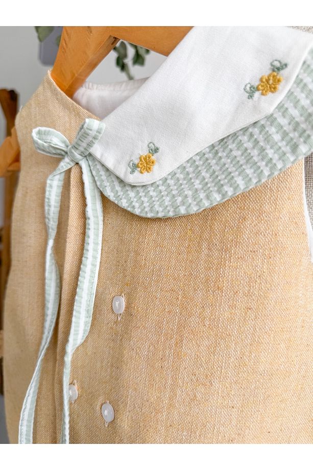 Daisy Sarı Nakışlı Elbise , butter yellow - 6