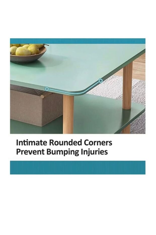 Two-tier coffee table, rectangular coffee table, coffee table with storage - 4