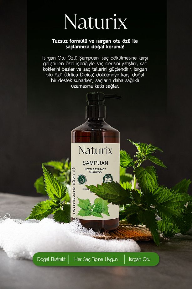 Kepeğe Karşı Süfatsız Isırgan Otu Özlü Şampuan 2x600ml & Siyah Sarımsak Şampuan Seti 2x600ml - 5