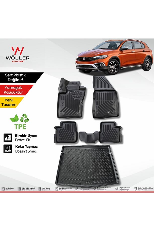 Egea Cross Paspas Bagaj Havuzu 2021 Sonrası 3d Ultraflex Set - 1