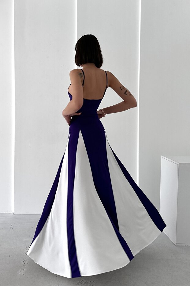 Partial Pattern Sandy Dress with String Straps - 7