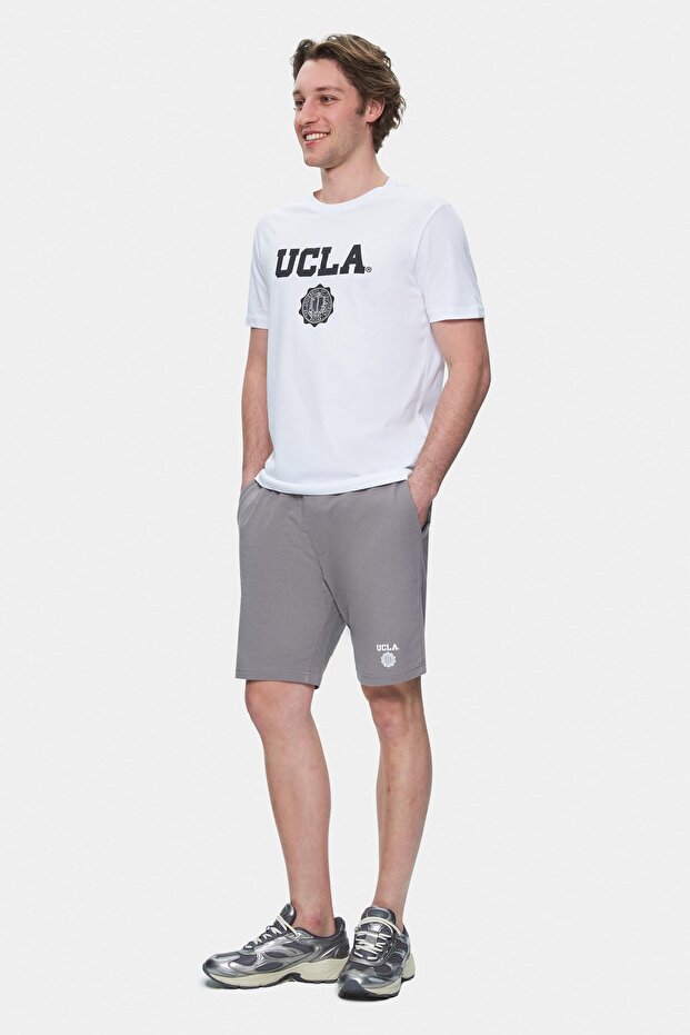 GAYLEY Beyaz Bisiklet Yaka Baskılı %100 Pamuk Standard Fit Erkek Tshirt - 3