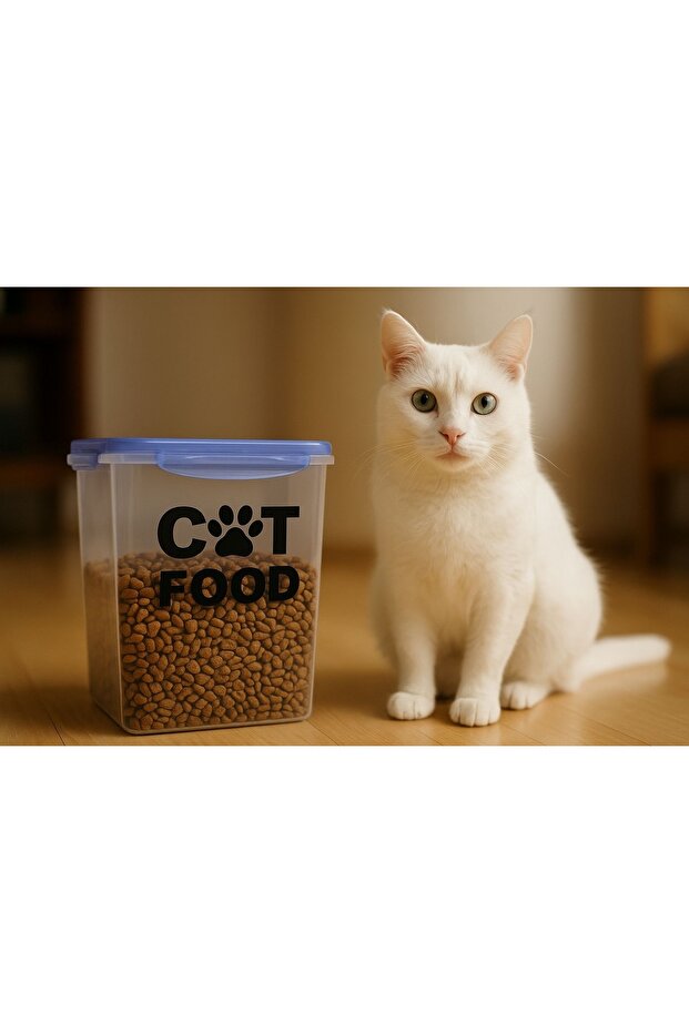 Cat Food Storage Container Transparent Sealed Lid Bfa Free Average Take about 2.5-kg Food