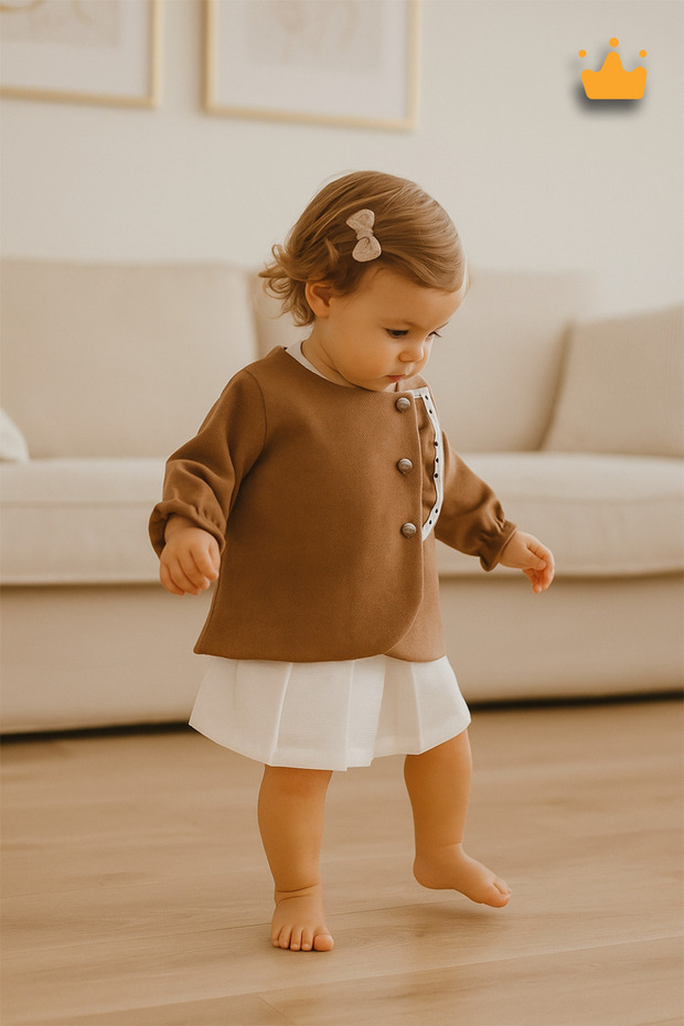 Stylish Holiday Girl's Jacket Dress 2-Piece Set 2323