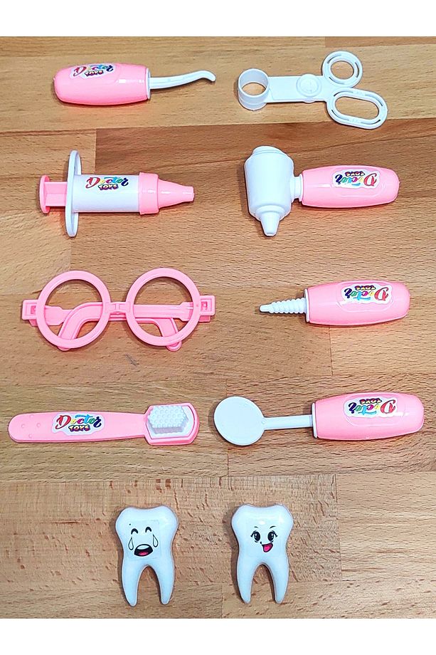 Pembe Dişçi Doktor Seti Diş Doktoru 10 Parça - 1