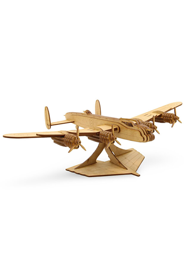 3D Avro Uçak Puzzle - 80 Parça Ahşap Uçak Maketi - DIY Hobi Puzzle - 4