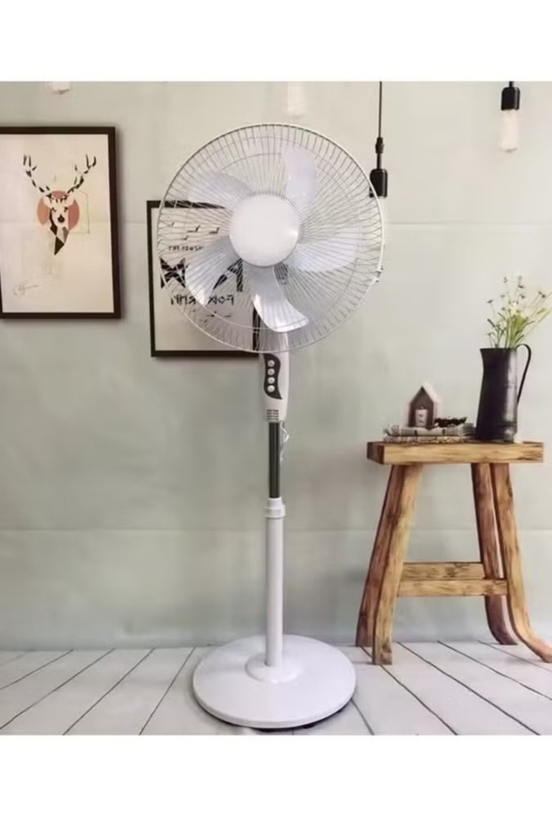 Vertical fan with a base, easy to move, with a design suitable for homes and offices, white colour - 5