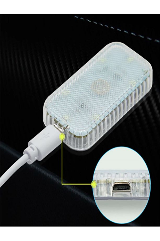 Araç Içi Dolap Içi Mıknatıslı Usb Şarjlı Dokunmatik Led Tavan Aydınlatması Mavi Renk - 8