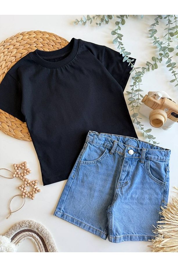 Soft Denim Basic Şort – Açık Mavi (3-10 Yaş Arası) - 2