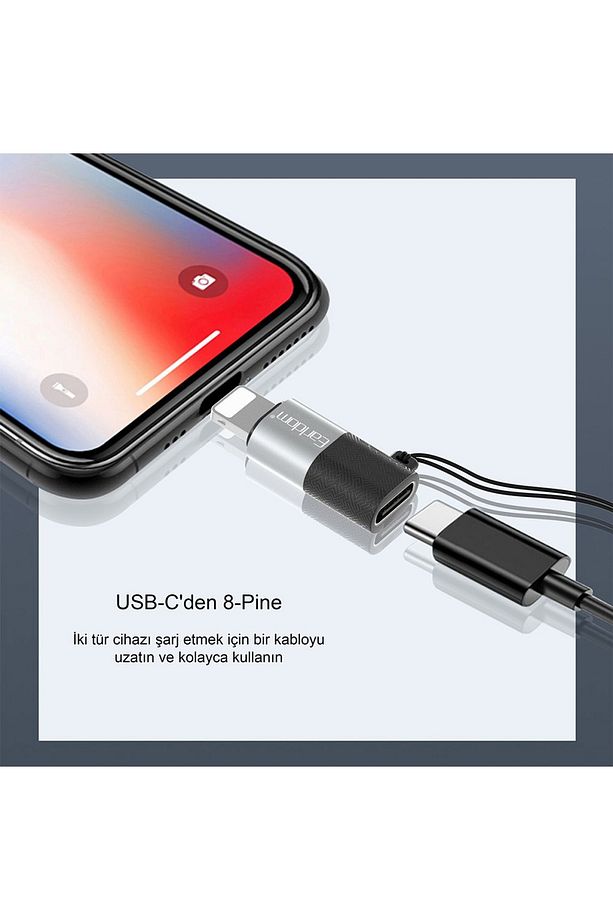Lightning to Type-C Dönüştürücü Hızlı Şarj - Veri Aktarımı Tak Çalıştır - 2