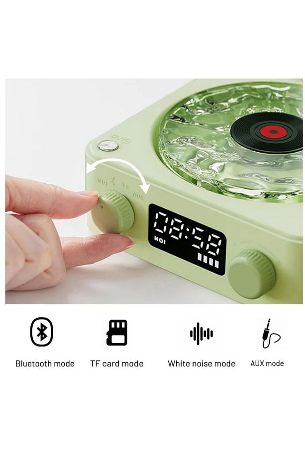 Nostaljik Plak Çalar Rgb Bluetooth 3d Ses Dalgası Retro Müzik Plak Çalar - 7