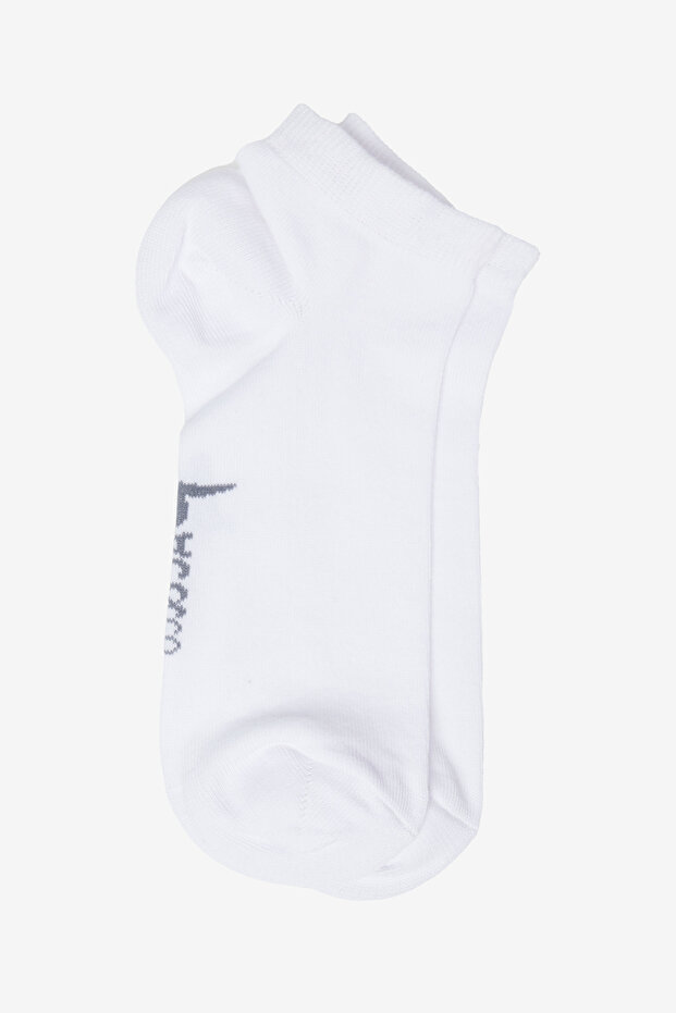 Erkek Siyah-Beyaz Pamuklu 5'li Paket Patik Esnek Çorap - 3