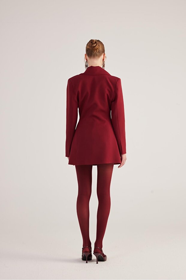 Deja Blazer Ceket Bordo - 5