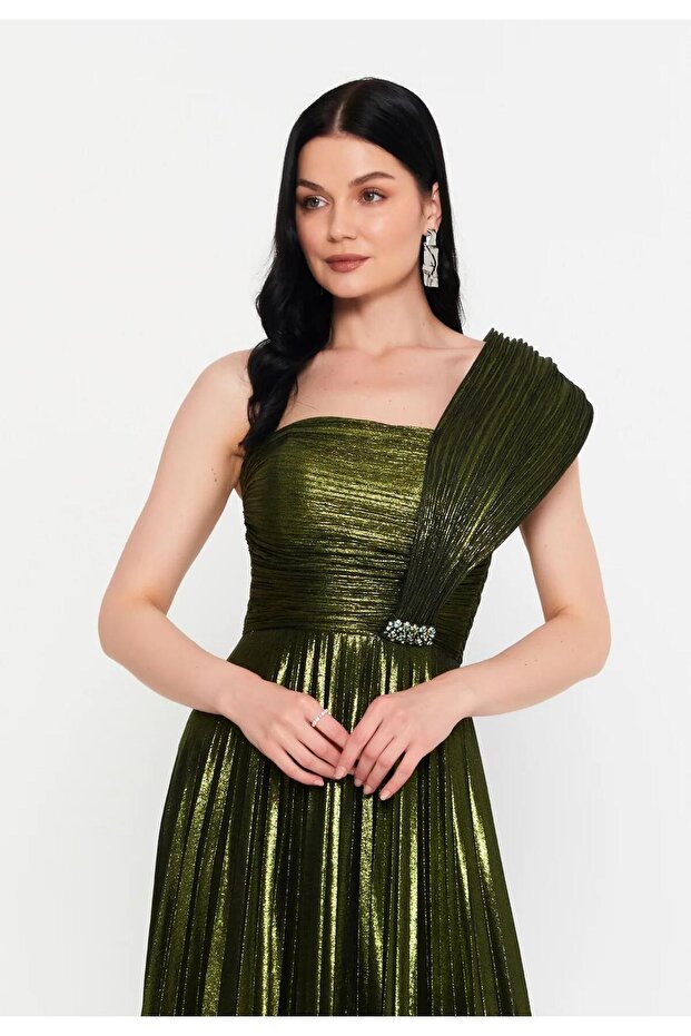 6015SIM SİMLİ LAME ELBİSE - 3