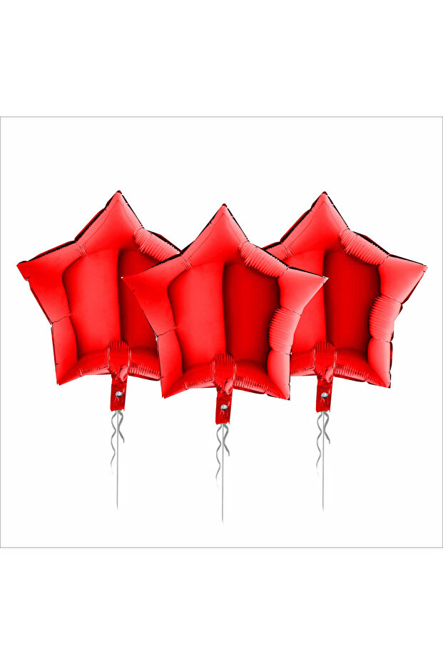 3 Pieces Star Foil Balloon Red 18 Inc