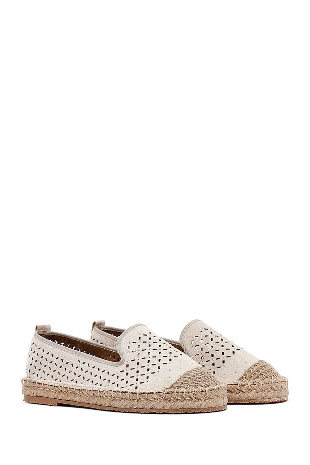 Kadın Bej Fileli Süet Espadril 25SFE402710 - 3
