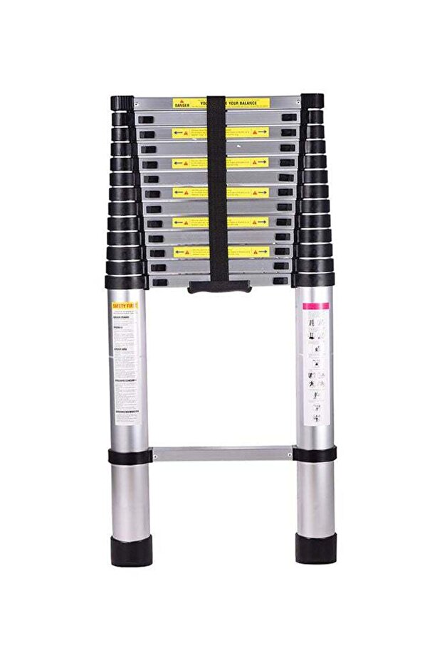 سلم تلسكوبي قابل للتمديد متعدد الأغراض فضي اللون بطول 1.4 متر - 1