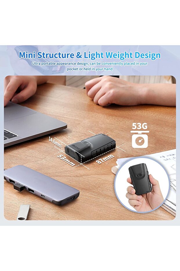 E800 Bluetooth 2D Barcode Scanner - Portable 3-in-1 QR Code Reader - 3