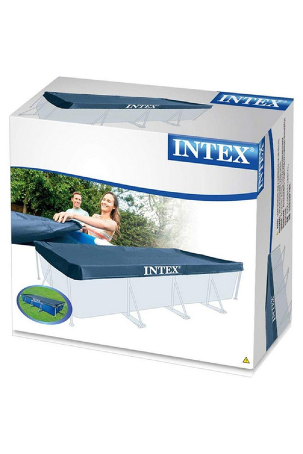 Solid Rectangular Pool Cover With Drawstring Closure Blue 460 X 230cm - 2