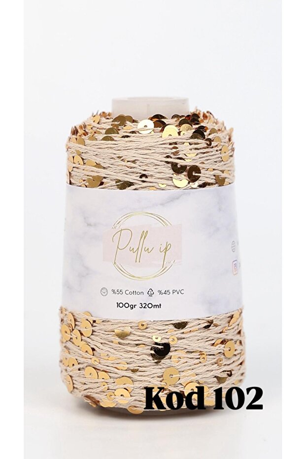 Pullu ip bobine sıkı sarım 100 gram 320 mt -102-1 adet - 1