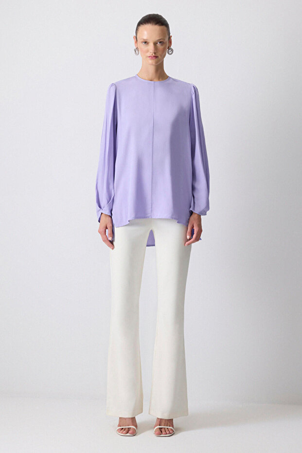 GROGREN ŞERİTLİ VİSKON BLUZ - 1