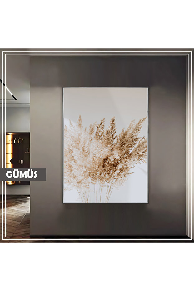 Amazing | Soft Dry Plant Decor Model | Framed Tempered Glass Table Single Vertical