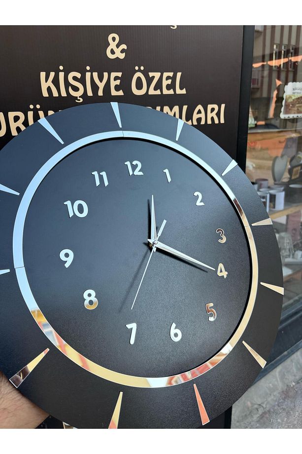 Dekoratif Ahşap Duvar Saati Lüks Duvar Dekoru Sessiz Mekanizma Modern Saat Ahşap Saat Wall Clock - 4