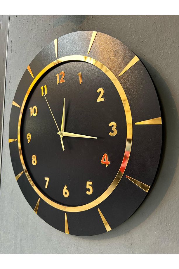 Dekoratif Ahşap Duvar Saati Lüks Duvar Dekoru Sessiz Mekanizma Modern Saat Ahşap Saat Wall Clock - 4