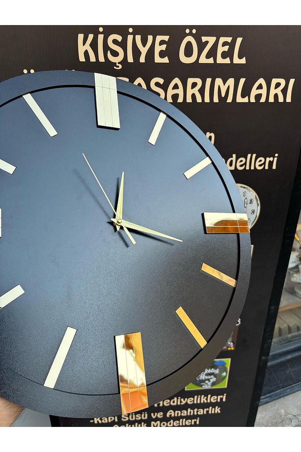 Dekoratif Ahşap Duvar Saati Lüks Duvar Dekoru Sessiz Mekanizma Modern Saat Ahşap Saat Wall Clock - 5
