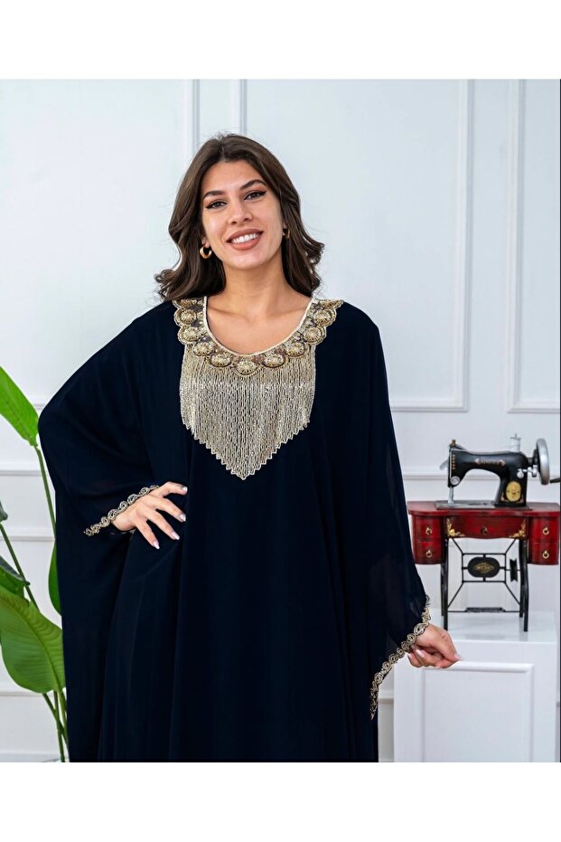 chiffon crepe jalabia dress kaftan