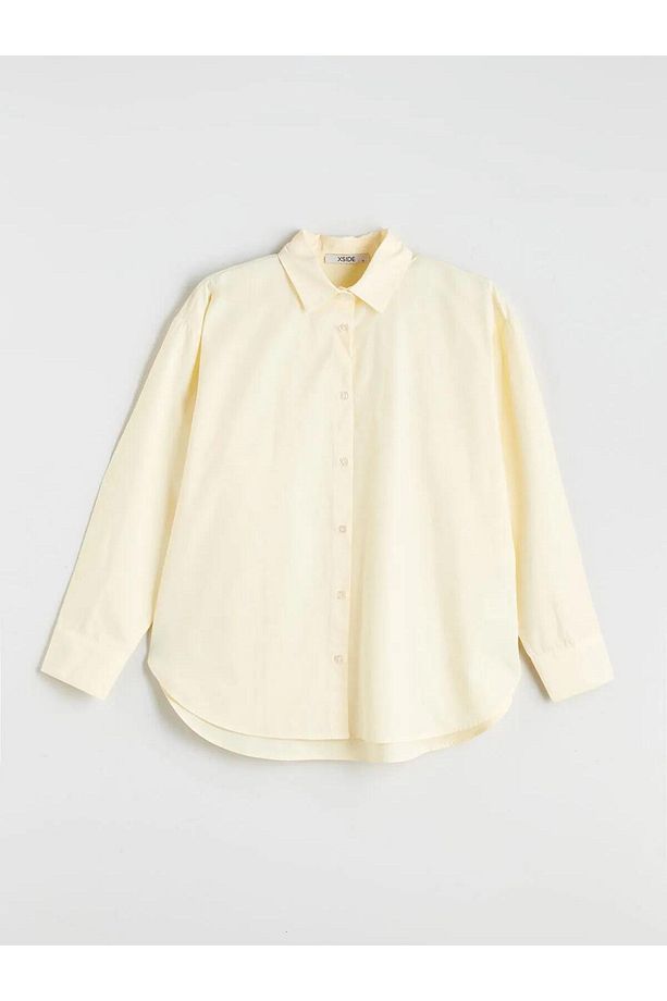 XSIDE Sari Oversize Poplin Kadın Gömlek (S5) - 5